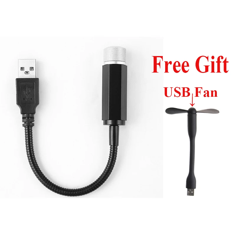 with free gift Мини USB вентилятор портативный вентилятор гаджеты съемный гибкий крутой для ноутбука ПК Ноутбук Высокое качество для настольного компьютера power Bank Мини-светодиод машины крыша Звезда Ночной Светильник s 5 в 3 Вт пр - Цвет: with free gift