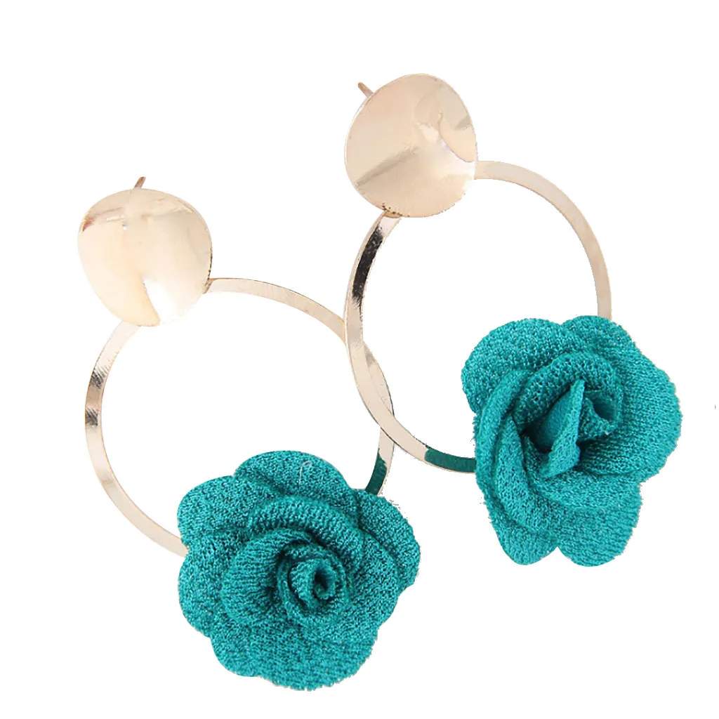 Женские массивные металлические серьги в виде цветка модные с пятилепестками