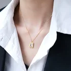 2021 Новое модное циркониевое квадратное ожерелье из нержавеющей стали, короткое ожерелье для женщин, корейская бижутерия, сексуальное женское ожерелье до ключиц