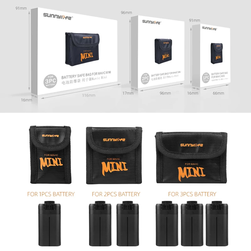 Для 3 шт. портативный аккумулятор Безопасный мешок Защитная сумка для хранения DJI