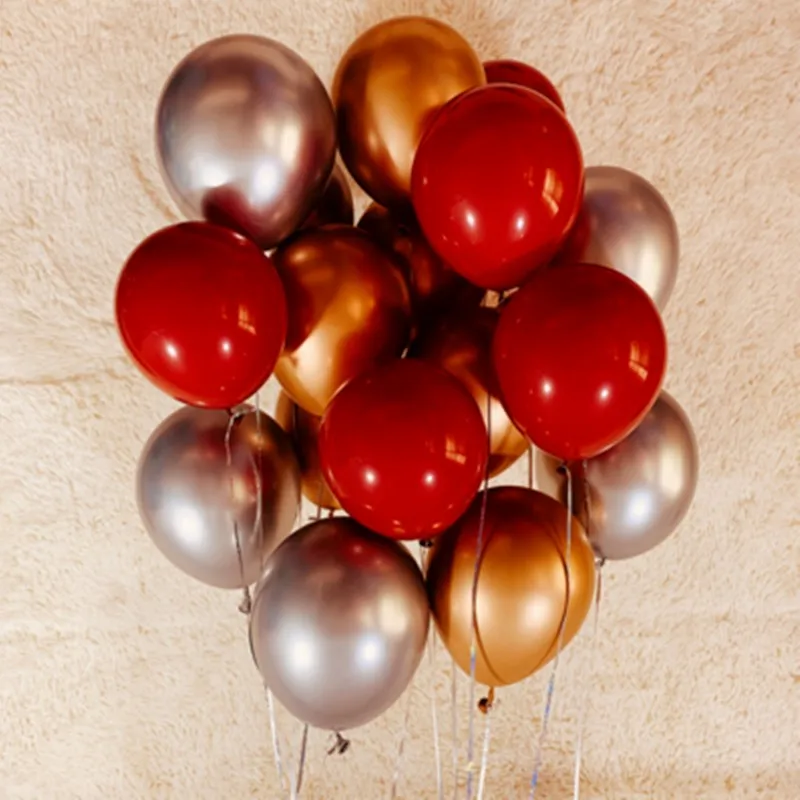 as picture 15pcs of 12" metal gold confetti balloons ink blue white balloon wedding party decoration kids children birthday party supplies - Цвет: as picture
