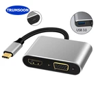 Адаптер TRUMSOON Type-C на 4K HDMI-совместимый VGA USB 3,0 C Hub для Macbook Samsung S20 Dex Xiaomi 10 Dell XPS15 TV Nintendo