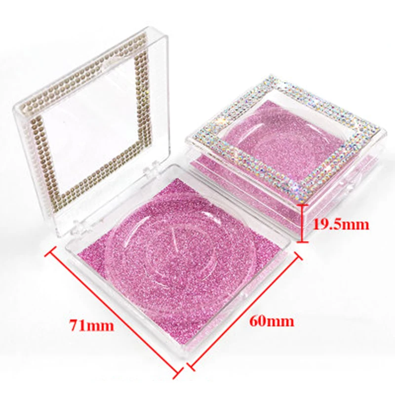 

False Eyelashes Packaging Box Empty Lash Rhinestone Case Bling Glitter