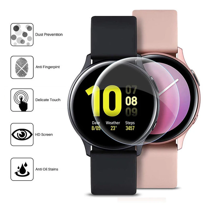 

Защитная пленка для Samsung Galaxy Watch Active 2, мягкая защитная пленка с закругленными краями, устойчивая к царапинам, 40 мм 44 мм