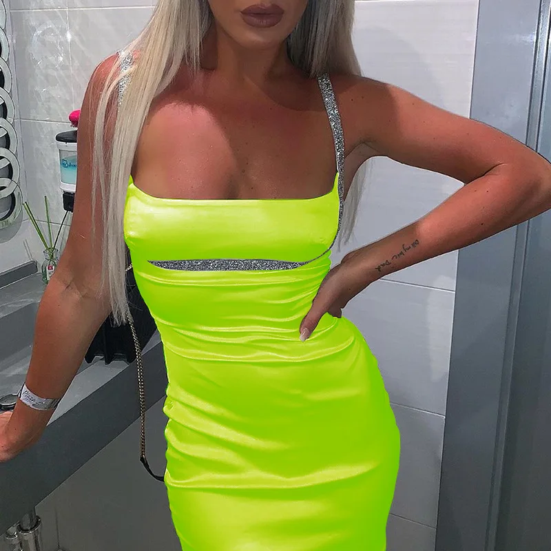 

free shipping 2020 joocar sexy bra straps sleeveless Bodycon dress JC1245