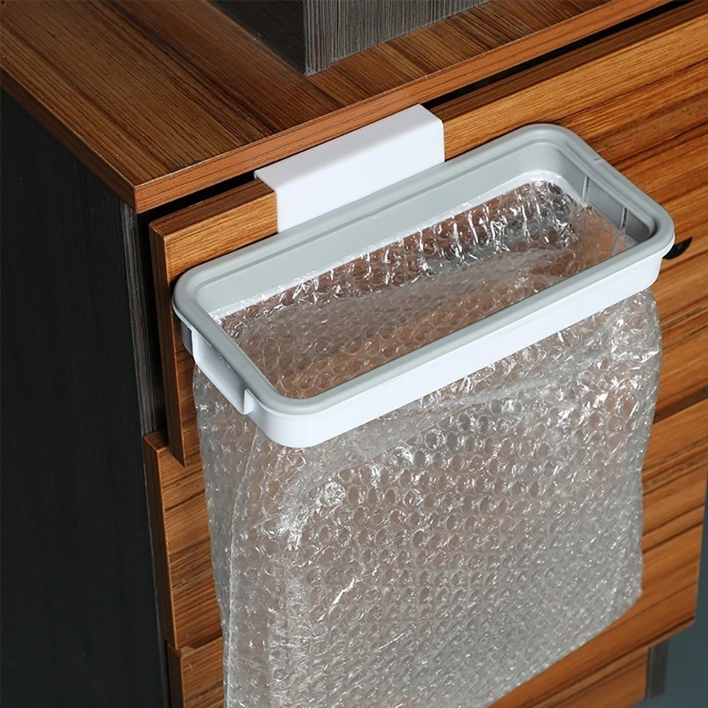 

Portable Trash Bag Rack Holder Kitchen Cupboard Cabinet Door Hanging Hands Free Garbage Home Cleaning Trash Storage Tool