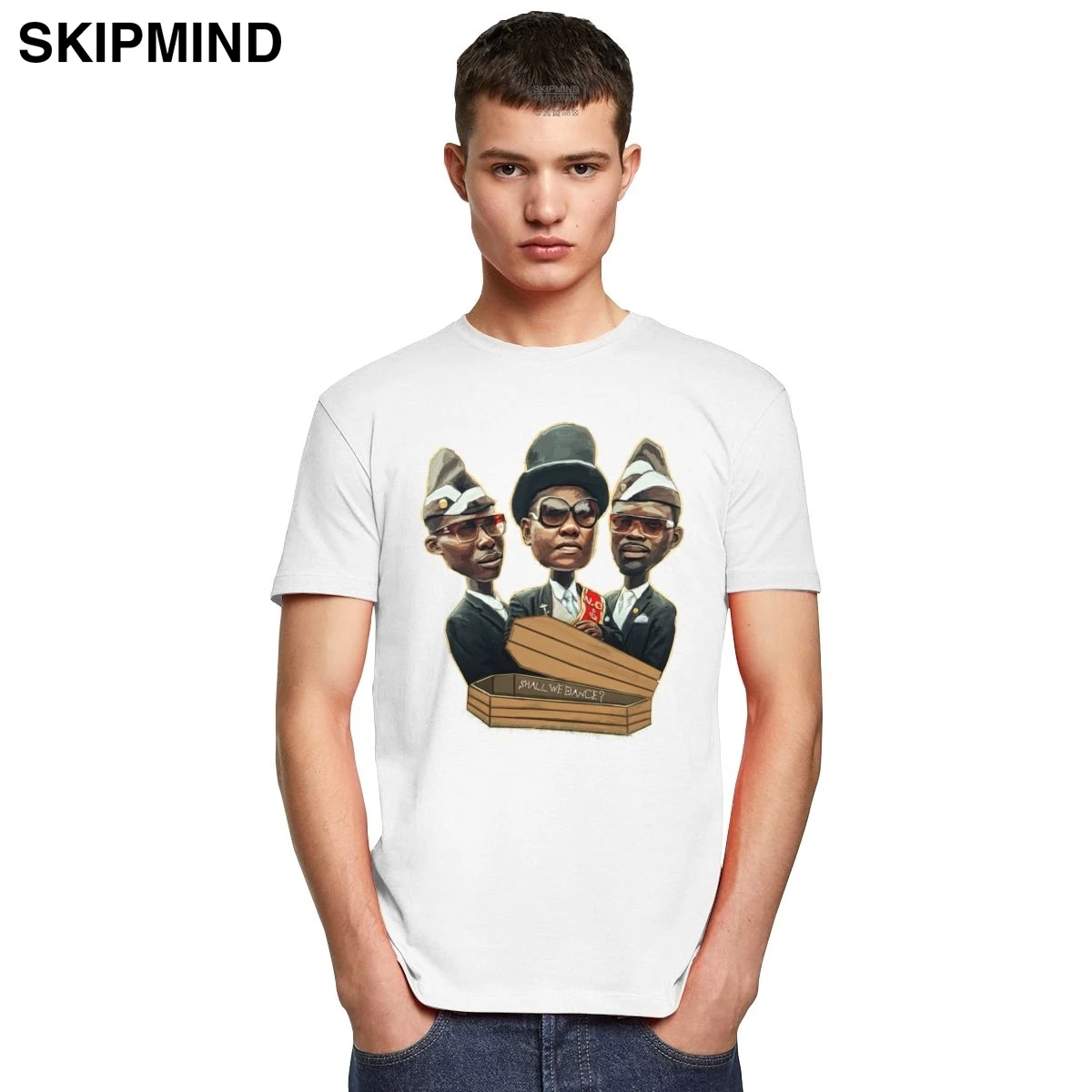 Футболка мужская Humor чистый хлопок круглый вырез короткий рукав для танцев гроба