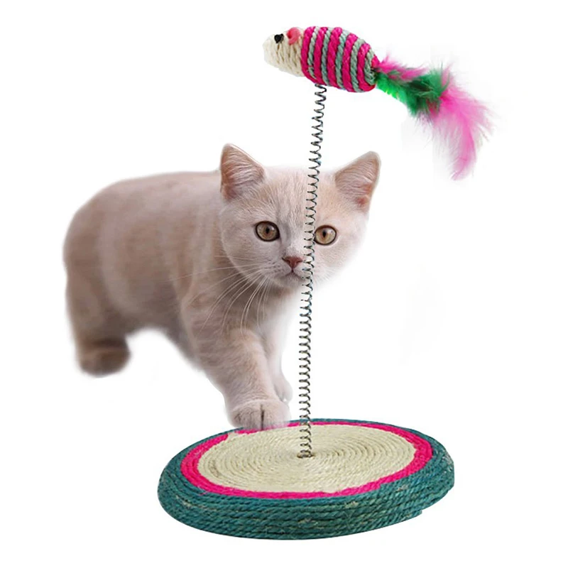 Весенняя мышь цветная забавная Когтеточка скребок с весенним столбом рыба