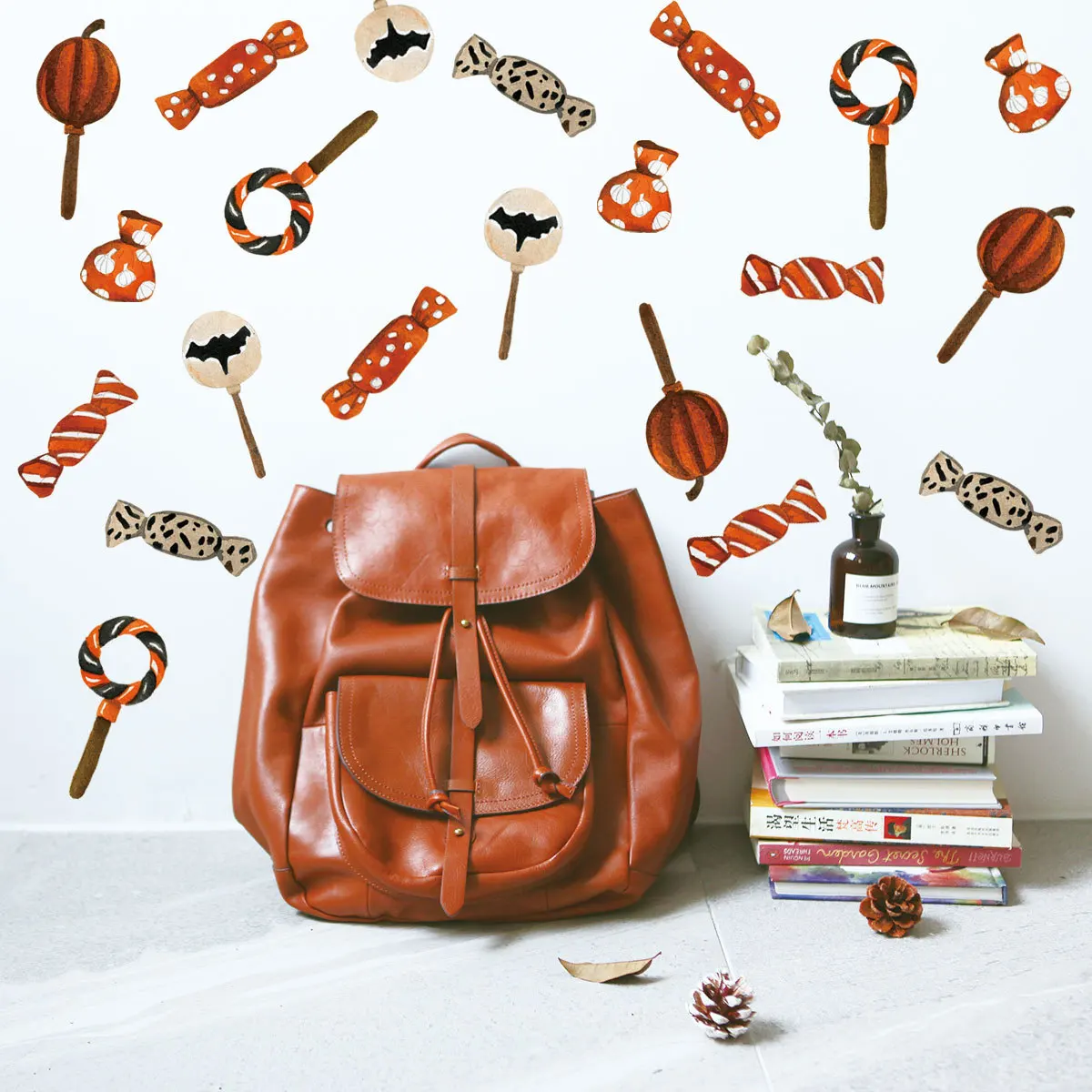 На Хэллоуин с надписью Trick или Treat леденец сахар Наклейки на стены для