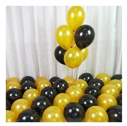 black gold 20 шт./лот, 10 дюймов, 2,2 г, для дня рождения, украшения, свадебные латексные шары, розовые, белые, вечерние шары, детские игрушки - Цвет: black gold