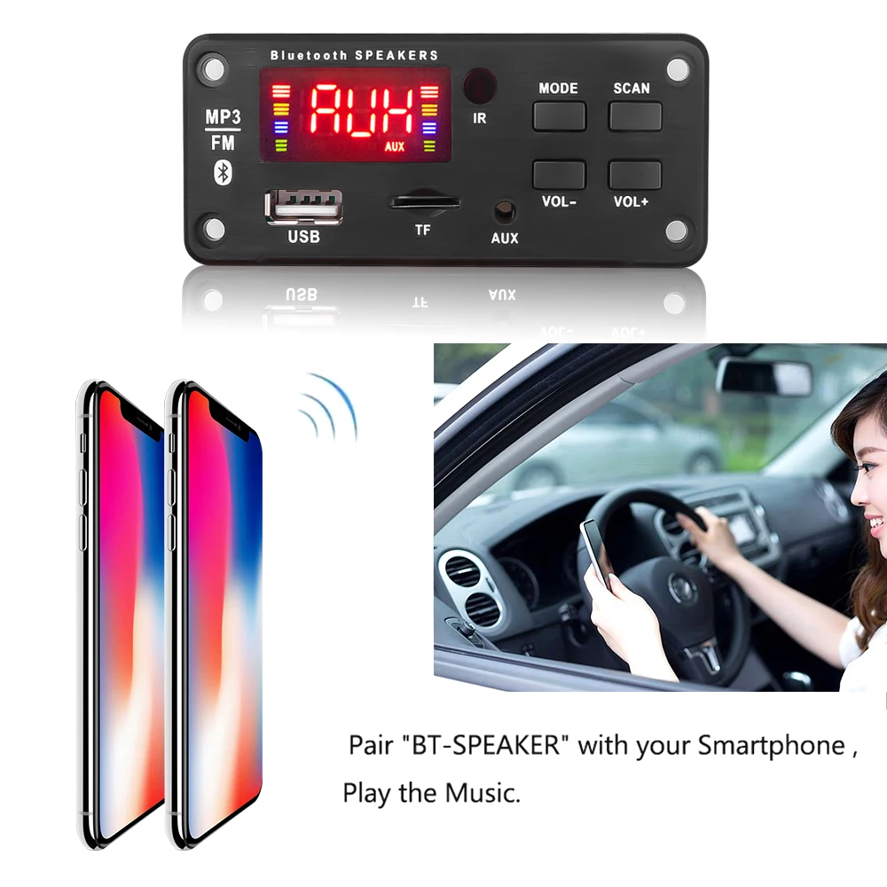 Bluetooth 5 0 автомобильный радиоприемник MP3 плеер декодер плата В-12 в Handsfree Поддержка