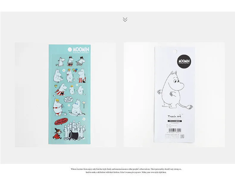 Moomin мультфильм Водонепроницаемый модный скейтборд стикер холодильник украшения Macbook muumi гитарная наклейка Косплей Очаровательная записная книжка наклейка