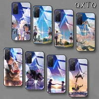 kimi no na wa your name tempered glass phone case for samsung galaxy note s 8 9 10 20 21 e plus ultra m 31 51 fe cover cell