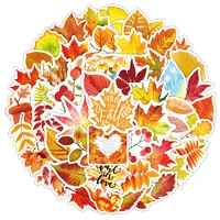 103050pcs fall maple leaves in autumn travel suitcase phone laptop luggage classic stickers home decor diy kids girl toys