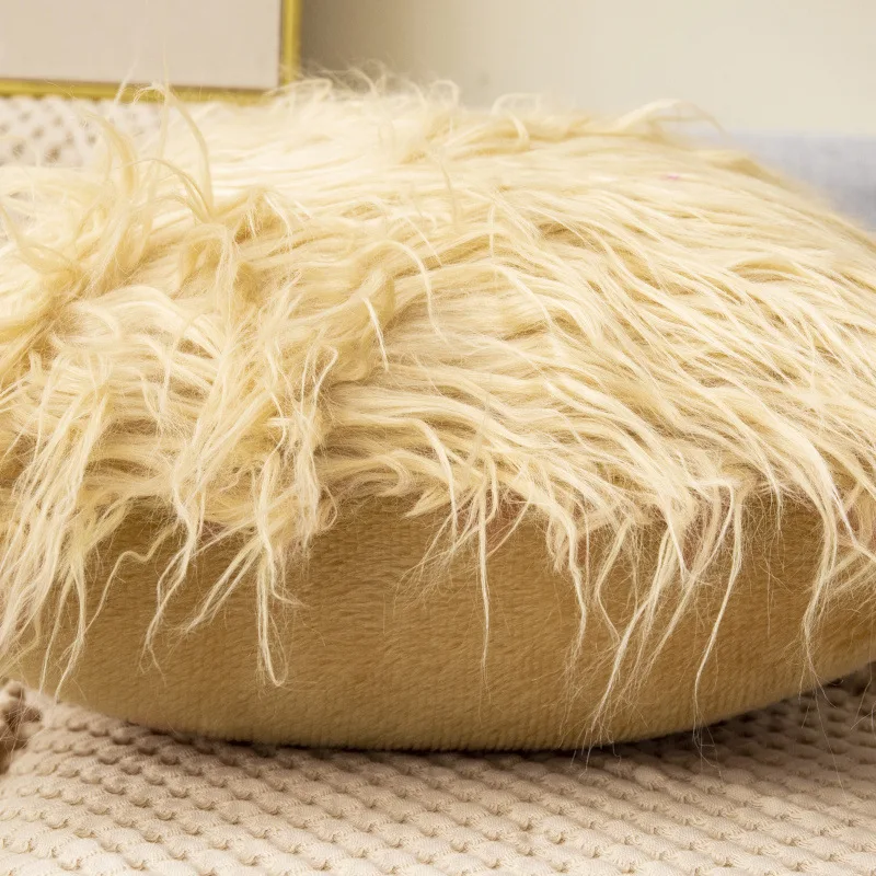 43*43cm Cushion Cover Soft Faux Fur Plush Pillow Case Living Room Bedroom Sofa Pillowcase Fluffy Home Decor Accessories | Дом и сад