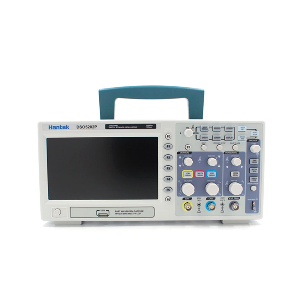 Цифровой осциллограф Hantek DSO5202P 200 МГц полоса пропускания 1GS/s 2CH ПК USB 7 дюймов ЖК