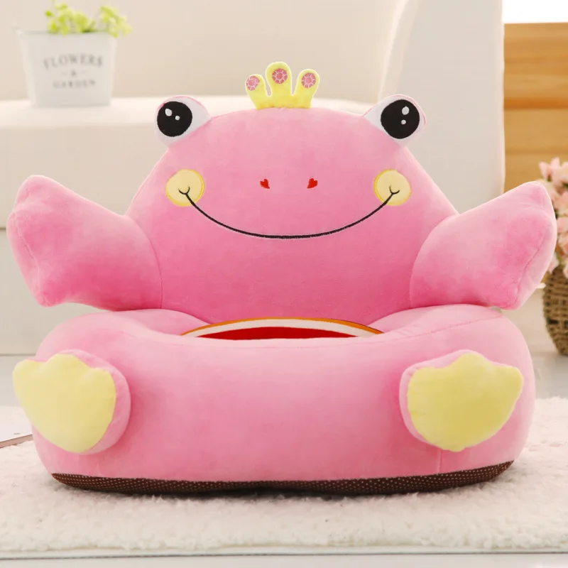 

Dropshipping Baby Kids Cute Cartoon Bean Bag Sofa Chair Slipcover No Filler Children Fuffy Plush Gaming Chair Lazy Floor Seat