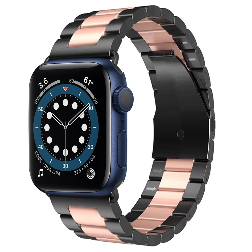 

Ремешок из нержавеющей стали для apple watch band Series 6 SE 44 мм 40 мм, деловой браслет для iwatch 5 4 3 42 мм 38 мм