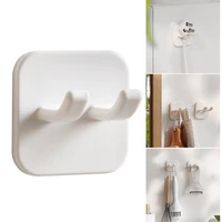 plug hook punch free strong power transparent paste wire kitchen socket storage rack solid color nw