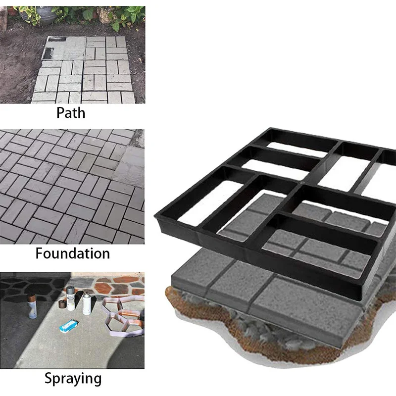 2 Шт 15 7x15 7x1 57 дюймов Walk Path Maker многоразовые бетонные формы Каменная форма шаговый
