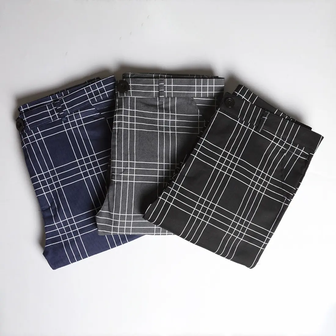 

Sexy High Wasit spring Autumn Fashion pocket Men's Slim Fit Plaid Straight Leg Trousers Casual Pencil Jogger Casual Pants