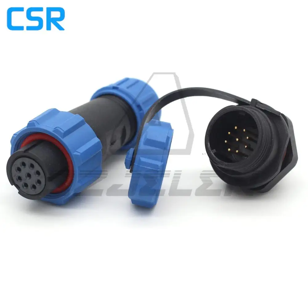 SP13 9 контактный водонепроницаемый разъем промышленная панель питания монтажный