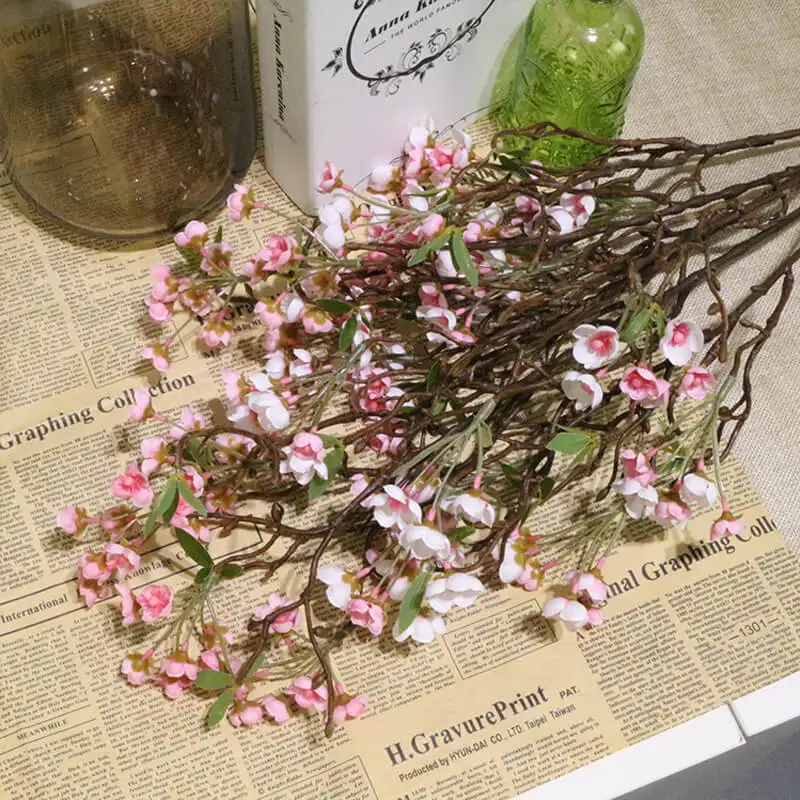 100cm Long Stem Apple Blossom Artificial Flower Branches Home Table Decoration Garden Fake Flowers Decorative | Дом и сад