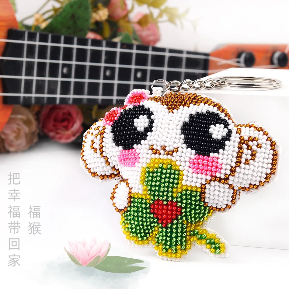 Y095key Цепочка Из Бисера перекрещивание животных двухсторонние принадлежности для