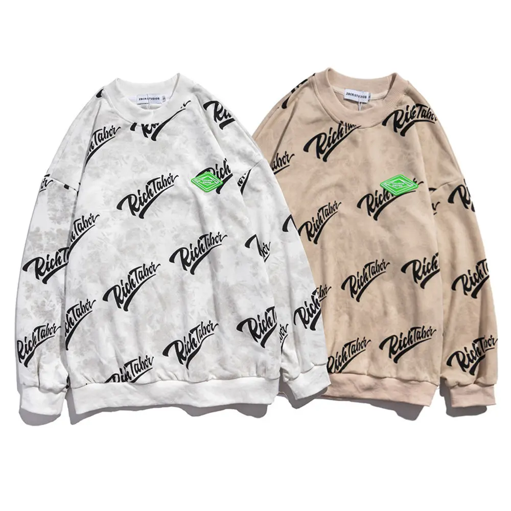 

Women's Sweatshirts Khaki Letters Printing Streetwear Harajuku Pullover Oversized Hoodies for Men Clothing