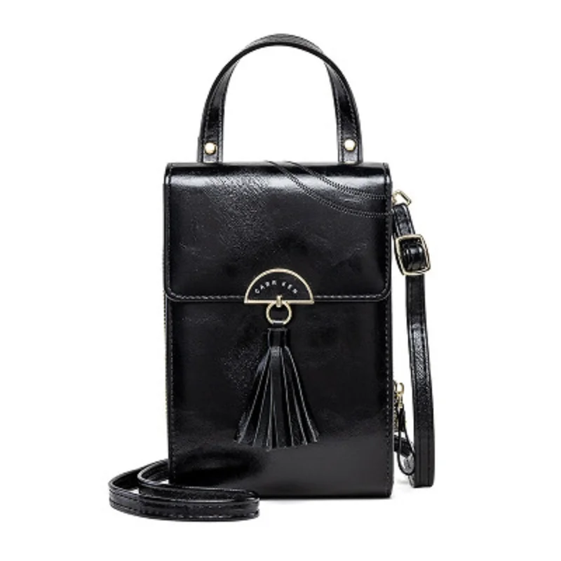 

2020 New women's fashion tassel crossbody bag dual purpose handbag phone bag