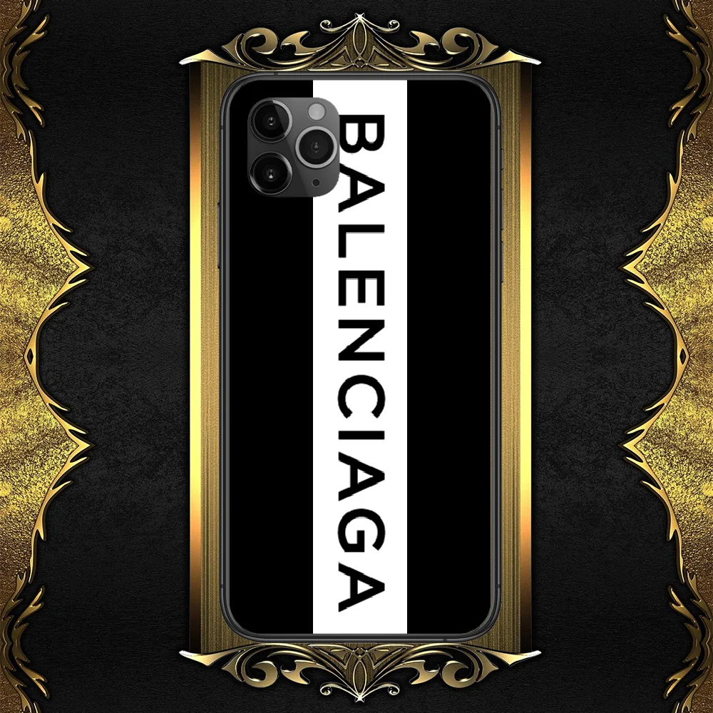 

Fashion brand Balenciagaes-compatible Phone Case Cover Hull For iphone 5 5s se 2 6 6s 7 8 12 mini plus X XS XR 11 PRO MAX black