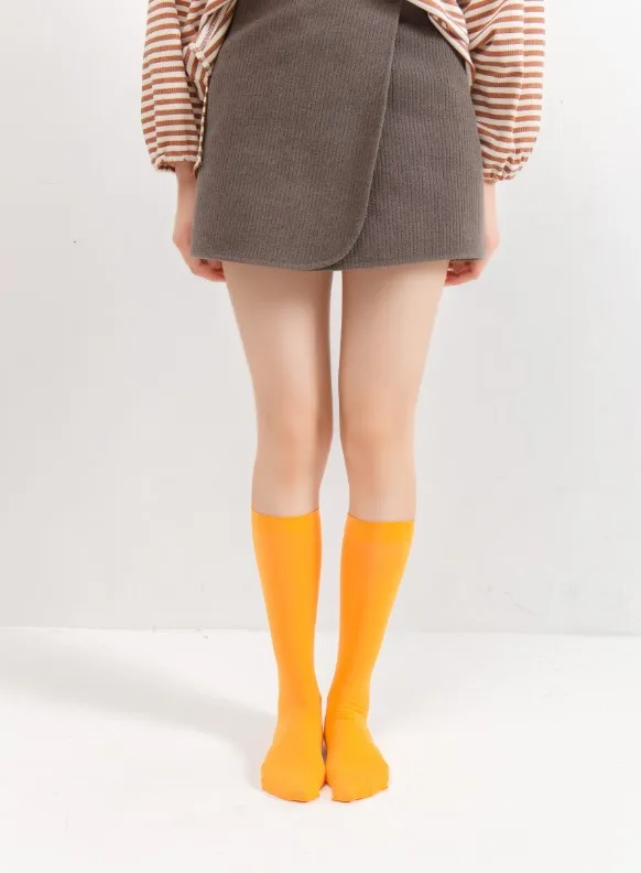 Orange (2 pairs) Aven/Детские носки с кроликом Одежда для девочек Полосатые носки для мальчиков желтого, красного, зеленого, синего цвета детские носки для танцев или студентов спортивные носки - Цвет: Orange (2 pairs)