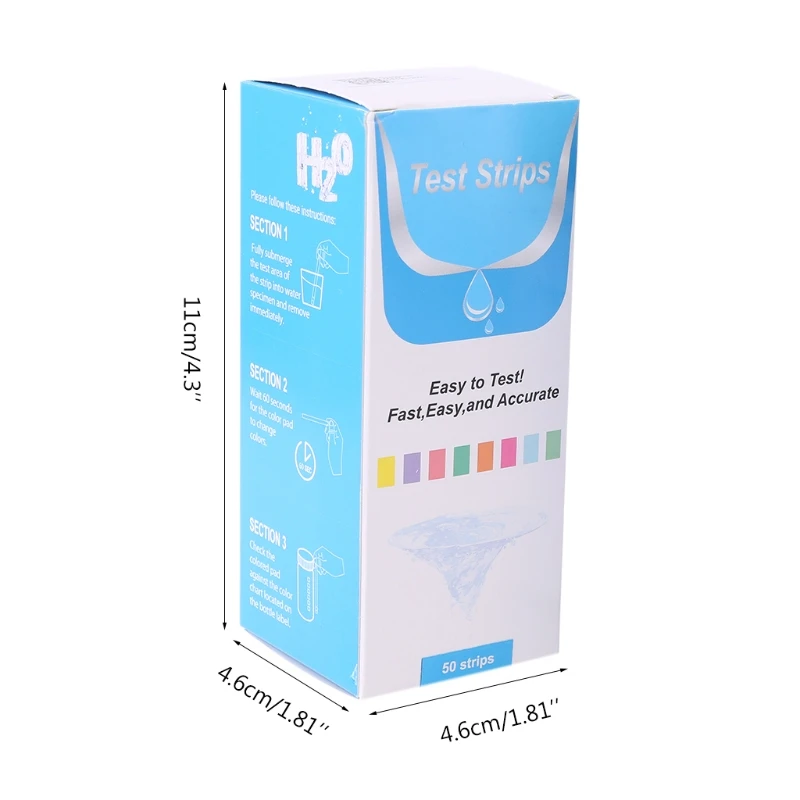 50 шт. 7в1 бром рН Щелочность нитрит хлор твердость тест на воду полоски реагент