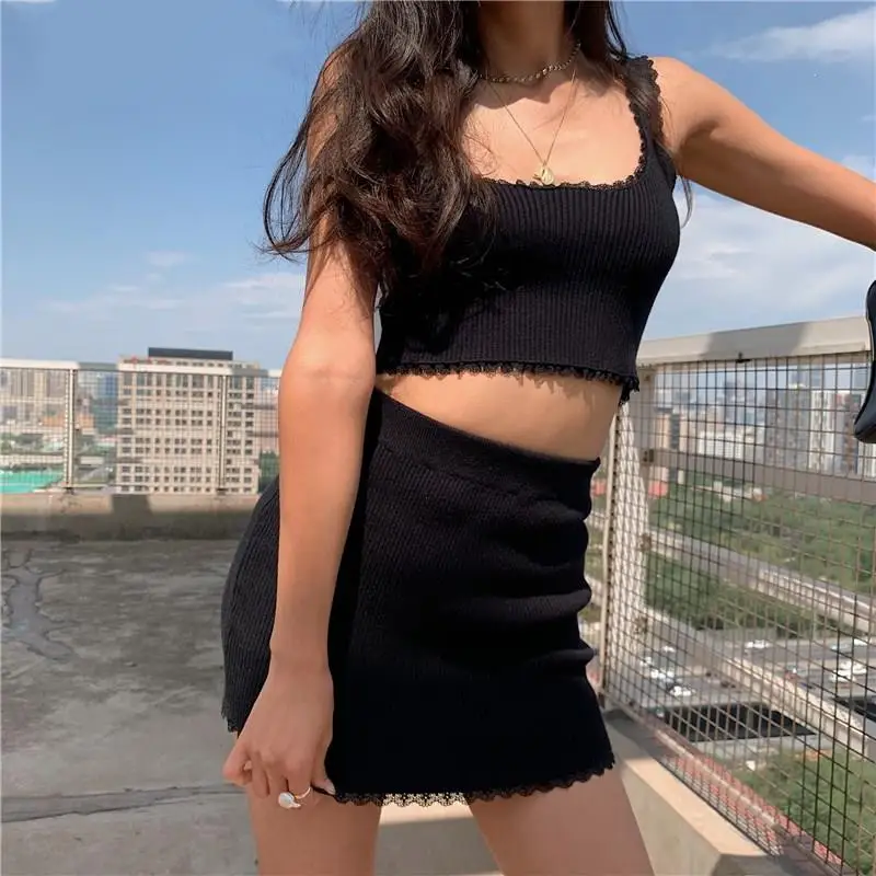 Харадзюку хлопок белый женский костюм кружева лоскутное винтажный укороченный