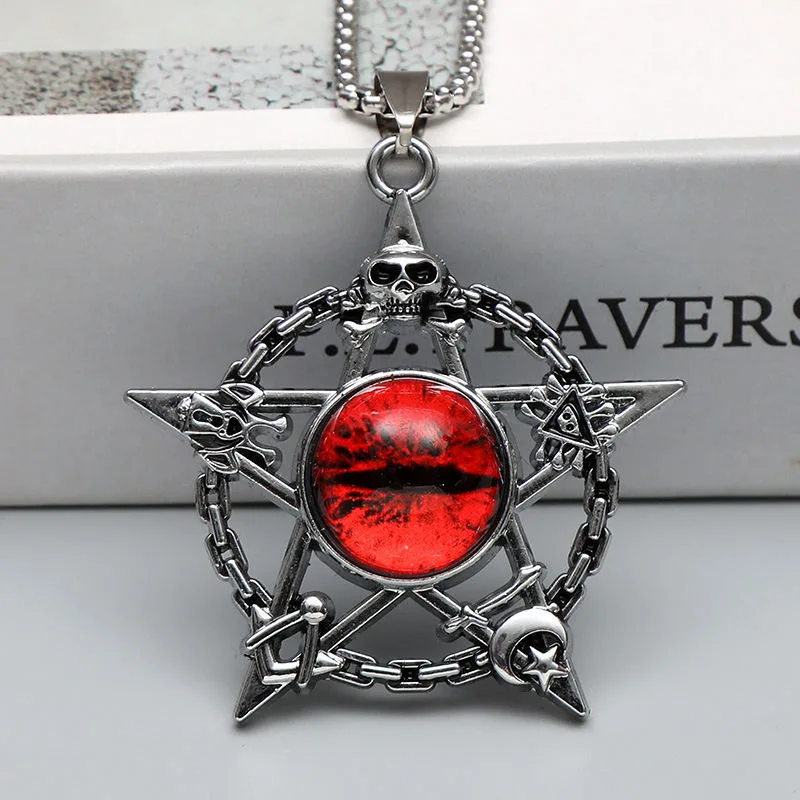 

Men Necklace Punk Personality Berserk Stainless Steel Evil Eye Hip Hop Pendant Fashion Jewelry