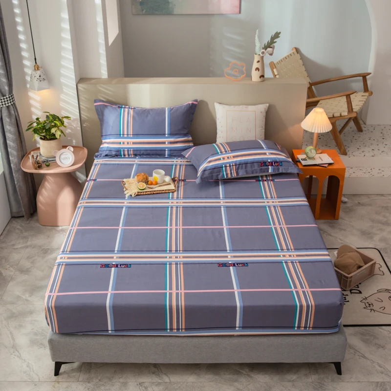

1pcs Cartoon Star Mattress Cover Cotton Fitted Sheet Four Corners with Elastic Band Bed Sheet Mattress Protector No Pillowcases