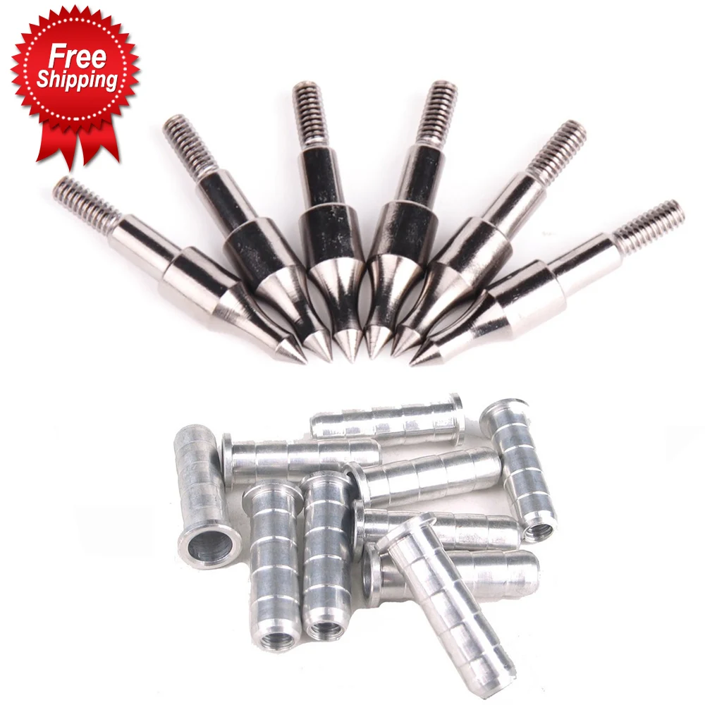 10 шт. стрелы для стрел наконечники 100 зерна + 6 мм Алюминиевая Вставка из лука |