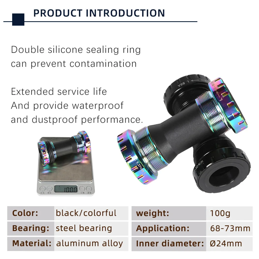 

Bicycle BB Bottom Bracket Thread 68-73 Hollow One Crankset Bottom Shaft Screw/Thread Type Crankset Bearings Bicycle Axis Parts