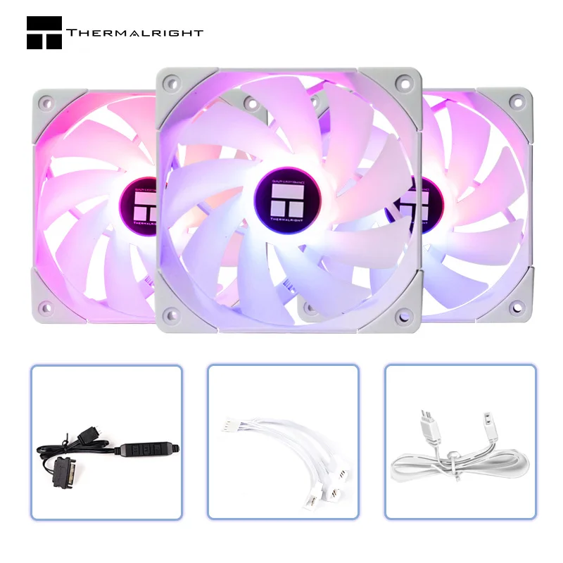 

Thermalright TL-C12W-S X3 White Fan 120x120x25MM 4PIN PWM ,5V 3PIN ARGB Computer Cooler Master ,Silent,1500RPM,