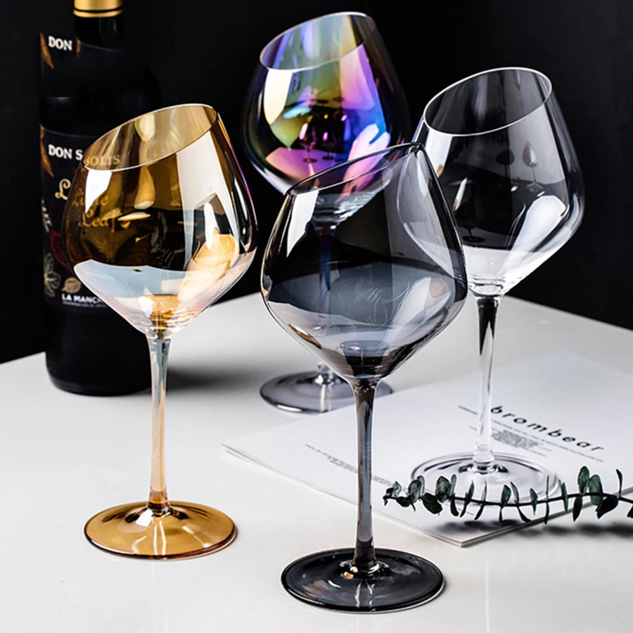 

Fancy Nordic Glass Cup Set Bevel Wine Cocktail Glass Whiskey Champagne Luxury Tacas De Vidro Para Vinho Colored Goblet Glasses