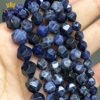 natural faceted blue sodalite stone beads for making jewelry 15inchese 6810mm loose spacer beads diy bracelet accessories