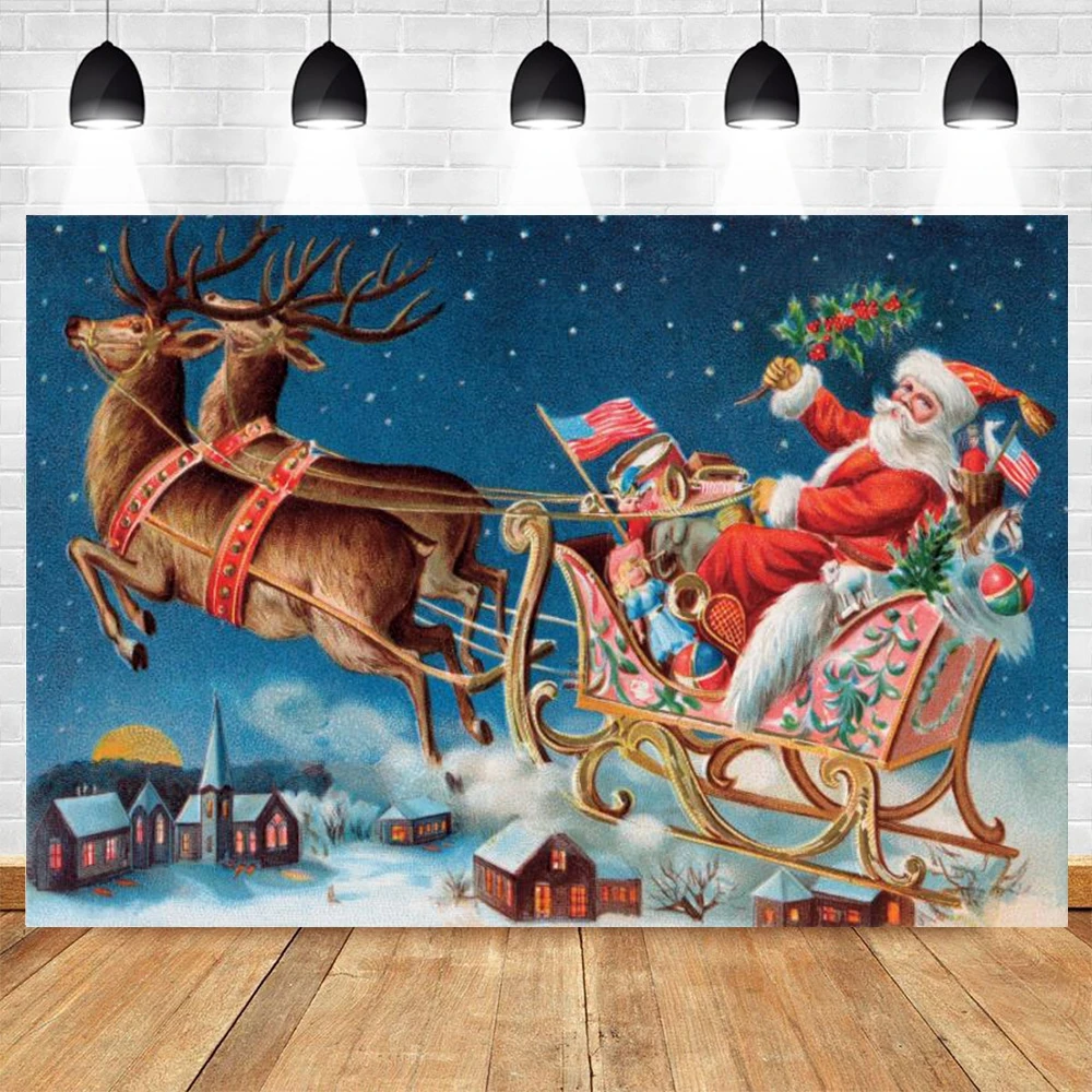 Фоны Yeele для фотосъемки с рождественскими мотивами в стиле Санта Клауса и