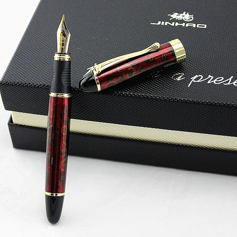 JINHAO X450 классический цвет красного вина M перьевая ручка офисные школьные канцелярские принадлежности Ручки для письма чернила подходят подарок на день рождения и 5 шт чернил