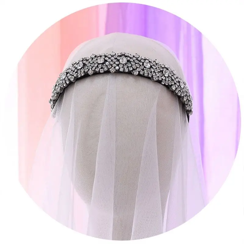 

2020 New Wedding Baroque Jewelry Bandana Bride Vintage Rhinestone Flower Headband Crown