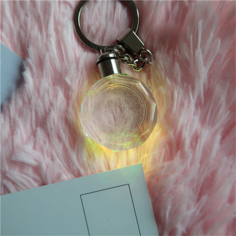 

Card Captor Cosplay Keychain Magic Circle Crystal Pendant Luminous Pendant Anime Adult COS Accessories Christmas Halloween Gift