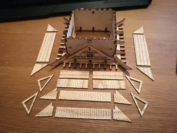 Доска деревянная сцена модель собрать DIY игра с 28 мм соотношением 1:56 для японских воюющих штатов дом строительства 16*16*20 см