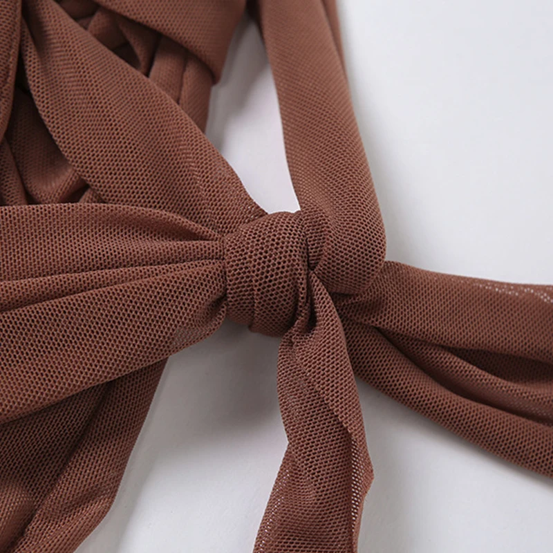 

Women Summer Dress Fashion Design Mesh Dresses Sexy Backless Transparent Clothing Sleeveless Bodycon Dress for Women 2021 New