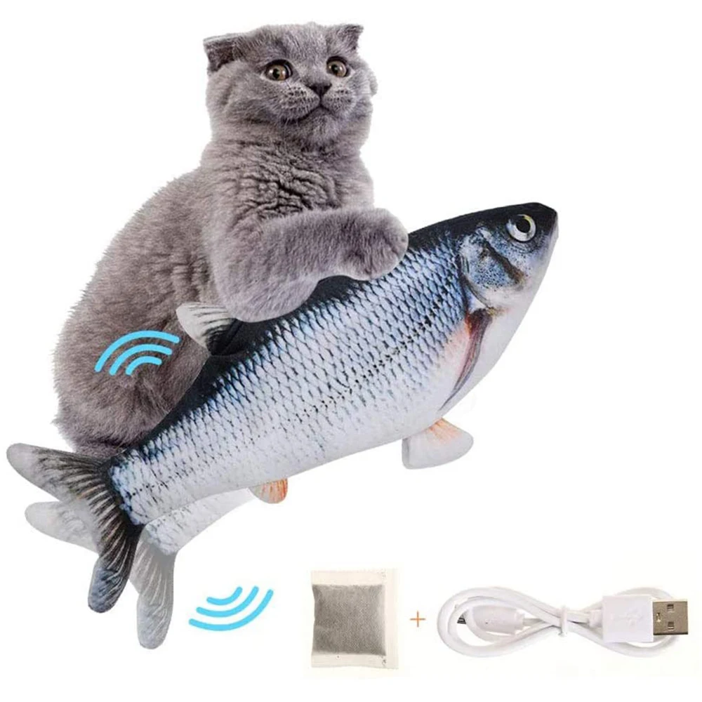 

Pet Soft Electronic Fish Shape Cat Toy Electric USB Charging Simulation Fish Toys Funny Cat Chewing Playing Supplies Dropshiping