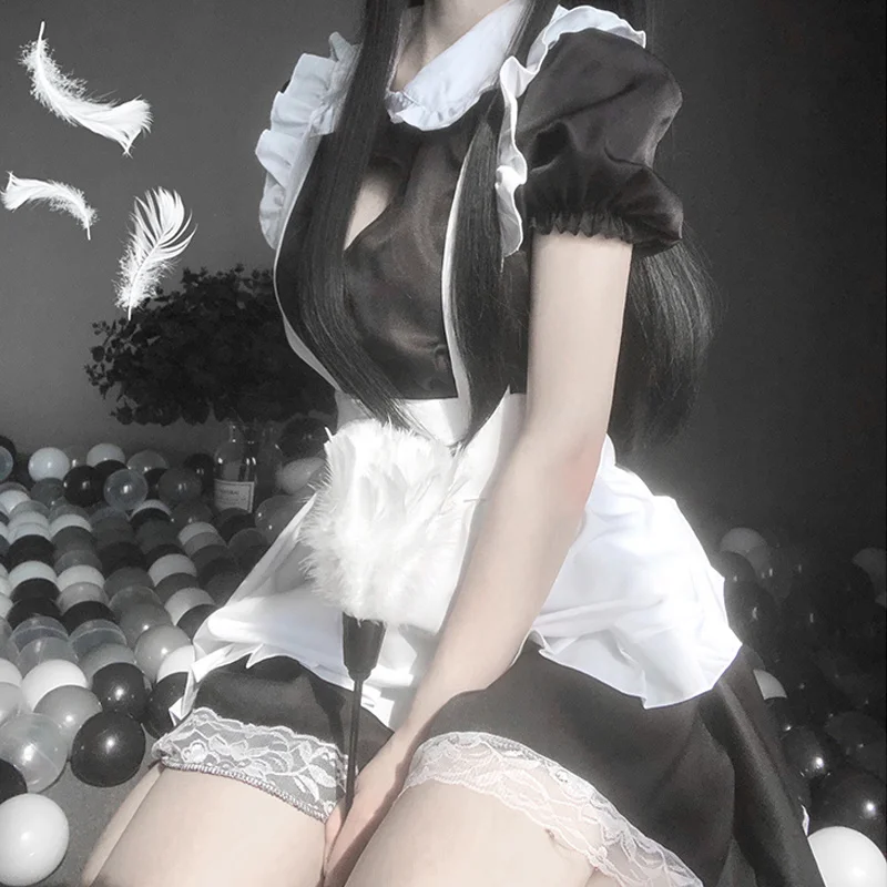 

Japanese Outfit Dress Clothes Women Lovely Maid Cosplay Costume Animation Show Lingerie