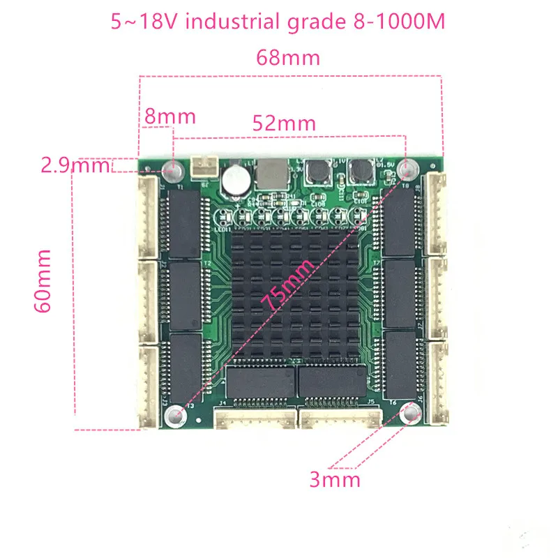 Промышленный Ethernet-коммутатор модуль 3/4/5/8 Порты Unmanaged10/100/1000 Мбит/с OEM